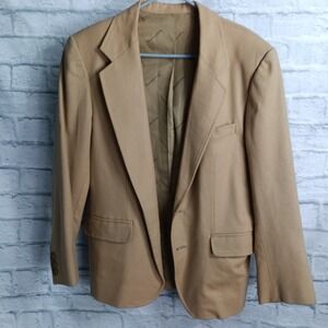 Pendleton Mens Camel Wool Blazer Sport Coat Made in USA 100% Virgin Wool Est 40R